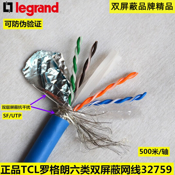 TCL羅格朗六類雙屏蔽網線（32759 SF/UTP） 打造穩定高速網絡的優選線纜